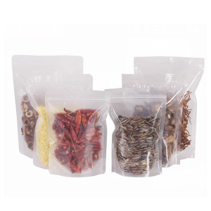 Clear plastic food bag for dry fruits and nuts resealable stand up pouches for food package ziplock bags doypack
