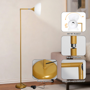 360 Versatile Modern Metal LED Floor Lamp Remote Adjust Brightness Durable Lampshade Replaceable <b>Bulb</b> Reliable Base Office - Product Image 6