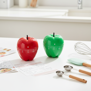 Minuteur de cuisine créatif en forme de pomme, compte à rebours mécanique de 60 minutes, minuteur rotatif - Product Image 1