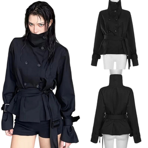 Gabardina de Poliéster Impermeable Ecológica de Doble Botonadura para Mujer, Estilo Francés, Marrón, Casual, con Cinturón en la Cintura, Nueva Colección Otoño 2025 - Product Image 1