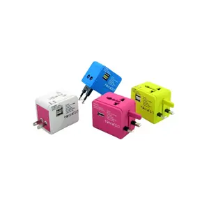 fashionable colorful USB travel convert power socket