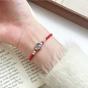 925 Sterling Silver Zodiac Horse Red Rope <b>Bracelet</b> Silver <b>Bead</b> Unisex Everyday Wear - Product Image 3