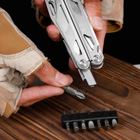 Alicates Plegables de Acero Inoxidable, Multiherramienta de Bolsillo para Camping y Senderismo, con Sierra, Lima y Llave para Actividades al Aire Libre