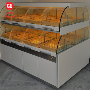 Vitrina de Vidrio de Alta Calidad para Exhibición de Alimentos, Mostrador de Panadería, Vitrina de Madera para Exhibición de Productos Horneados y Café - Product Image 3