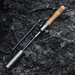 Allumeur lance-flammes en acier inoxydable avec poignée en bois, pistolet à flamme allongé pour le camping en plein air - Product Image 3