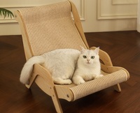 Grande chaise longue moderne pour chat, canapé, griffoir en bois et sisal, hamac pour animaux, résistant aux éclats, écologique, facile à assembler, sûr
