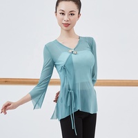 MiDee ballerine adulte scène Performance danse tenues haut-bas fleur bouton et dentelle élégant classique Ballet Cardigan haut