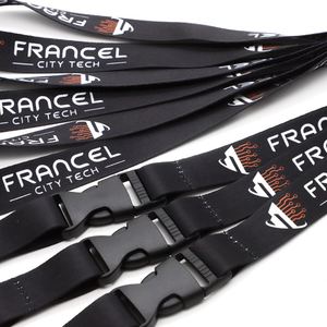 Corporate Gift Custom Office Event Eco-Friendly 2cm Wide Polyester Lanyards Thermal Transfer Printing Detachable Breakaway Neck - Product Image 4