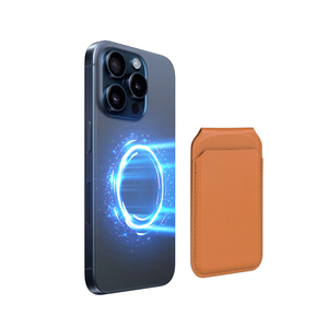 RFID blocco logo personalizzato sottile minimalista in pelle Pu titolare della carta magnete <span class=keywords><strong>porta</strong></span> carte magsafe portafoglio con supporto - Product Image 4