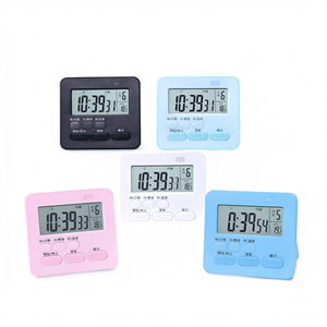Chronomètre, minuterie, réveil, thermomètre numérique, écran LCD, multifonctionnel, compteur de temps, cuisine, bureau - Product Image 2
