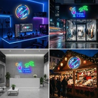 Enseigne néon LED personnalisée, impression UV sur acrylique, étanche IP67, contrôle par application, couleurs personnalisables, durée de vie supérieure à 50 000 heures, pour bar