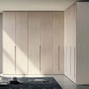 Custom Modern L-Shaped Corner <b>Wardrobe</b> with <b>Wooden</b> Glass Doors Floor Mount Installation for Home Bedroom Storage Furniture - Product Image 2