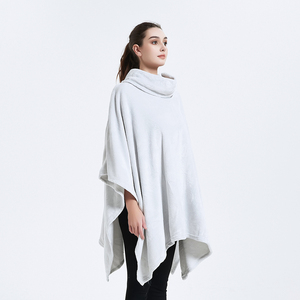 Vente directe d'usine pull Wrap <span class=keywords><strong>polaire</strong></span> portable couverture Poncho jeter en peluche femmes pull tricot Poncho - Product Image 3