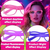 Lunettes de fête fluorescentes à thème, verres néon, pour bar, KTV, bal, lunettes amusantes lumineuses à changement de couleur