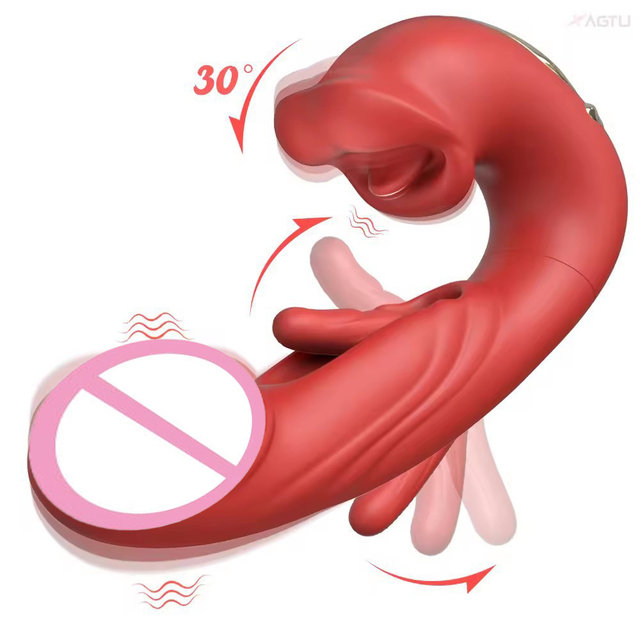 Wholesale 3-in-1 Female USB Power Supply Vibrator 7-Frequency G-Spot Masturbation Snap New Foreign Trade Mouth Flap Tongue