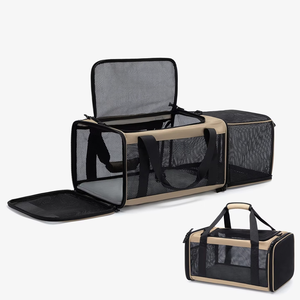 पालतू एयरलाइन सॉफ्ट ऑक्साइड कपड़े बैग बिल्ली पोर्टेबल बोर्डिंग कुत्ते केबिन कैरी-ऑन अंतर्राष्ट्रीय उड़ान ठोस रंग - Product Image 1