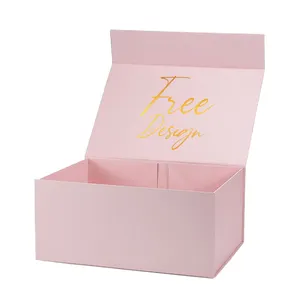 Luxury Paper Box Custom Luxury Matt Pink Package Folding Paper Boxes Magnetic Foldable Gift Box