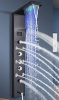 Panneau de douche thermostatique en acier inoxydable 304, fixation murale, avec douchette encastrée ou apparente, ensemble de douche