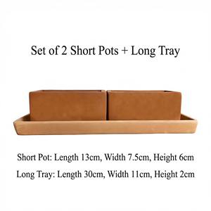 Maceta Rectangular de Cerámica para Jardín, para Vegetales y Suculentas, Maceta Larga de Arcilla con Orificio de Drenaje, Ecológica y Duradera - Product Image 4