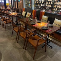 Ensemble table et chaises en bois massif rustique et industriel moderne pour restaurants occidentaux et bars à musique japonaise pour bars à thé hôpitaux