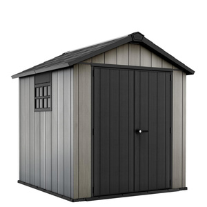 Caseta de Jardín Keter Oakland 229x223.5x242H cm, Efecto Madera Cepillada Gris, Almacenamiento Duotech - Product Image 1