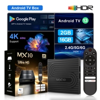 TV Box MX10 K4 4K Android ONN 4k Smart TV Certificado de Alta Calidad con Aplicaciones Personalizadas, WiFi 5G, Android 13