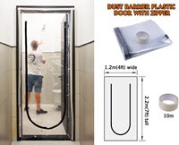 Film étirable PE souple et résistant à l'humidité pour la maison, avec fermeture éclair transparente, 2,2 m x 1,2 m, modèles ZD120220-I/L/C/U