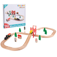 Ensemble de train en bois Offre Spéciale Assemblage de train ferroviaire en bois Jouets de train en bois