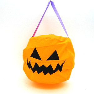 Disfraces de fiesta Qiankun, bolsa de dulces de Halloween, talla única, naranja y negro, asa comprimible con resorte, accesorios de fiesta para niños - Product Image 3