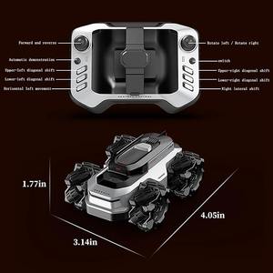 Amphibious Mini Storage Toy Car Remote Control Side Sliding Universal Mecanum Wheel Stunt 2.4G Cool Mecha Style USB Cable - Product Image 6