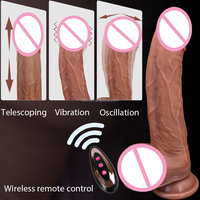 SacKnove - Juguete Sexual con Control Remoto Inalámbrico de Larga Distancia, Dildo Telescópico Realista con Movimiento Automático y Aplicación