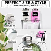 Distributeur de détergent à lessive bocal en verre-Deux assouplissant décoratif d'un gallon-22 autocollants-support-3 stickers muraux-bec verseur