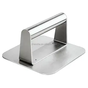 Household Cooking BBQ Square 18/8 Stainless Steel Beefburger Maker Press