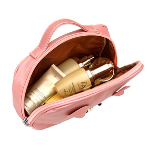 Borsa da toilette da viaggio per signora di grande capacità rosa con Logo personalizzato - Product Image 3