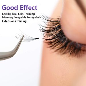 Removable Silicone Eyelids and Eyelashes Replacement Set for Eyelash <b>Training</b> Mannequin <b>Head</b> - Product Image 5