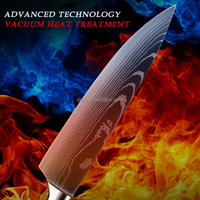 Manche en résine rouge en acier inoxydable Laser damas motif lame à éplucher Santoku Nakiri couteau à pain utilitaire en os couteau de cuisine