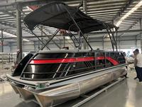 Bateau ponton 6m, yacht sportif 4.5m, console centrale, bateau ponton 18 pieds en aluminium avec moteur hors-bord