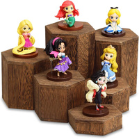 Présentoir hexagonal en bois 6 pièces pour bijoux et accessoires Risers d'affichage de figurines en bois