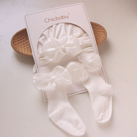 Adorable Coffret Cadeau Bandeau Pleine Lune Bébé Nouveau-né avec Chaussettes Antidérapantes en Coton et Bandeau Nœud Papillon