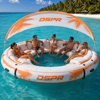 Plateforme flottante gonflable pour parc aquatique avec logo personnalisé, comptoir à cocktails pour les soirées en resort