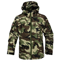 Chaqueta Táctica con Capucha para Exteriores, Cálida, de Softshell, con Bolsillos con Cremallera Seguros para Entrenamiento de Campo y Uso Diario