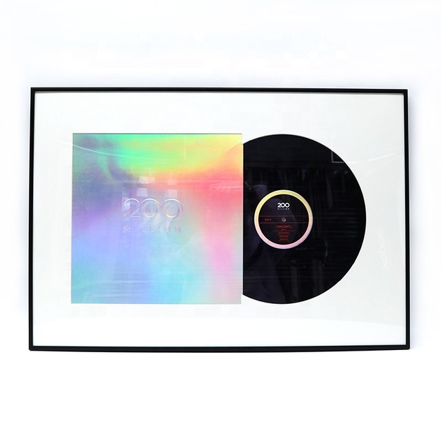17.5*25.5 Inch Aluminum Frame 12 Inch Black Groove Vinyl Record Album Frame for Collection or Gift