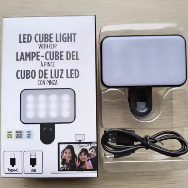 OEM/RingTeam Clip-on LED Video Light-Portable Adjustable Brightness Color Temperature Fill Light for Laptop/Phone/Camera