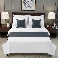 Ensemble de couvre-lit simple et taie d'oreiller décorative de luxe pour hôtel 5 étoiles, en satin 100% polyester, vente en gros
