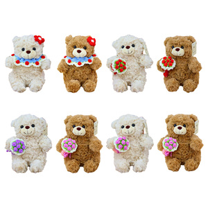 ตุ๊กตาหมีน่ารักพร้อมดอกไม้ ขายส่ง ตุ๊กตาหมีกุหลาบพร้อมผ้าพันคอ ของขวัญที่ระลึกสำหรับโอกาสพิเศษ - Product Image 4