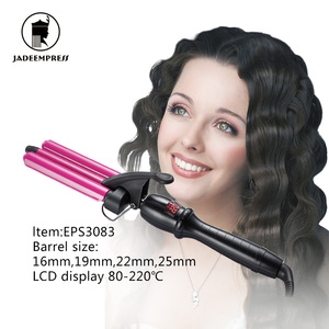 Fer à friser LCD électrique à usage domestique Nouveau <span class=keywords><strong>bigoudi</strong></span> grande vague en céramique à trois barils avec <span class=keywords><strong>bigoudi</strong></span> triple baril - Product Image 2