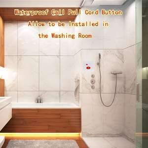 Tali Telepon Pasien Rumah Sakit Tahan Air Sistem Panggilan Perawat Nirkabel Panggilan Tarik Tombol Panik SOS Lansia <span class=keywords><strong>Shell</strong></span> Plastik dengan Tali - Product Image 6