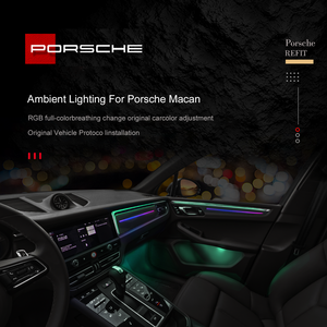 Éclairage d'ambiance pour voiture Rhythm, 64 couleurs, doux pour les yeux, pour <span class=keywords><strong>Porsche</strong></span> <span class=keywords><strong>Macan</strong></span> 2014 2024, accessoires de rénovation intérieure - Product Image 2