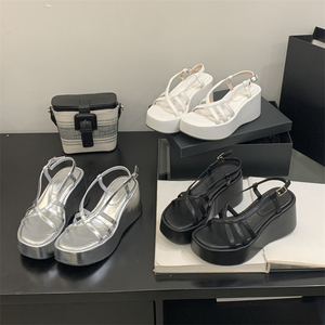 Mules décontractées à talon épais noir pour femme, collection été 2025 – Sandales à talon compensé - Product Image 1