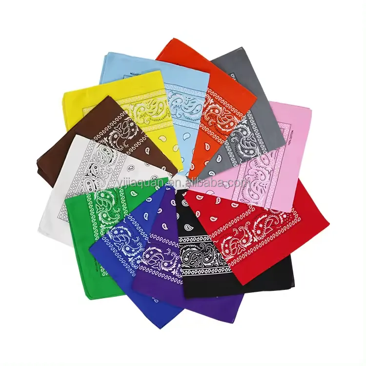 Bandana quadrada barata de alta qualidade de algodão poliéster bandana de cabelo com logotipo personalizado bandana lenço estampado